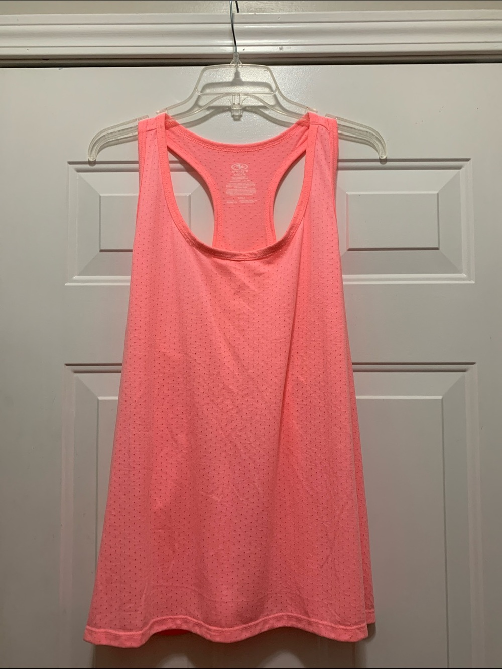 4/$10 Athletic Works Neon Pink Racerback Tank Top Size XL